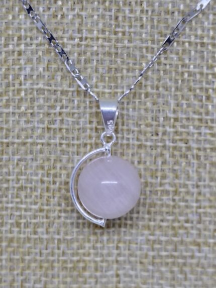 DIJE BOLA CUARZO ROSA